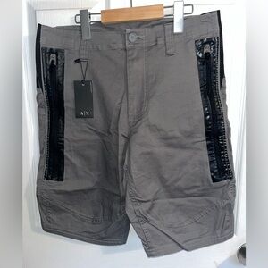 NWT Armani Exhange Men's Gray Shorts with Black Accents